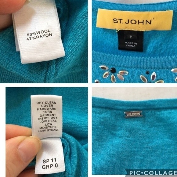 St.John Jewel Embellished Neckline Knit Tank NWOT - Picture 7 of 8